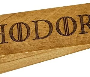 Natural Door Stop Hodor Stopper Elms Wood Ulmaceae Strong Hold Anti- Slip Rubber Wedge GOT Compatible with Every Surface 2 Pack Gift Engraved Merchandise Gag