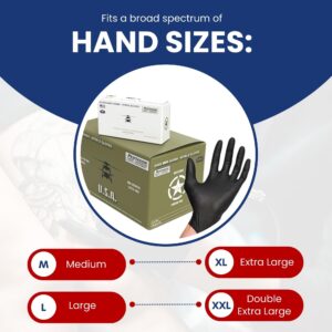 PENTAGON SAFETY EQUIPMENT Industrial Black Nitrile Gloves, Heavy Duty Disposable Gloves, Sizes (M-2XL)