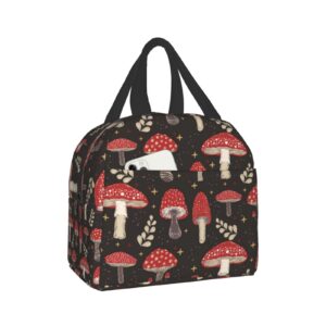 pubnico cute mushroom lunch box, bento box insulated lunch boxes reusable waterproof lunch bag with front pocket for office picnic hiking beach
