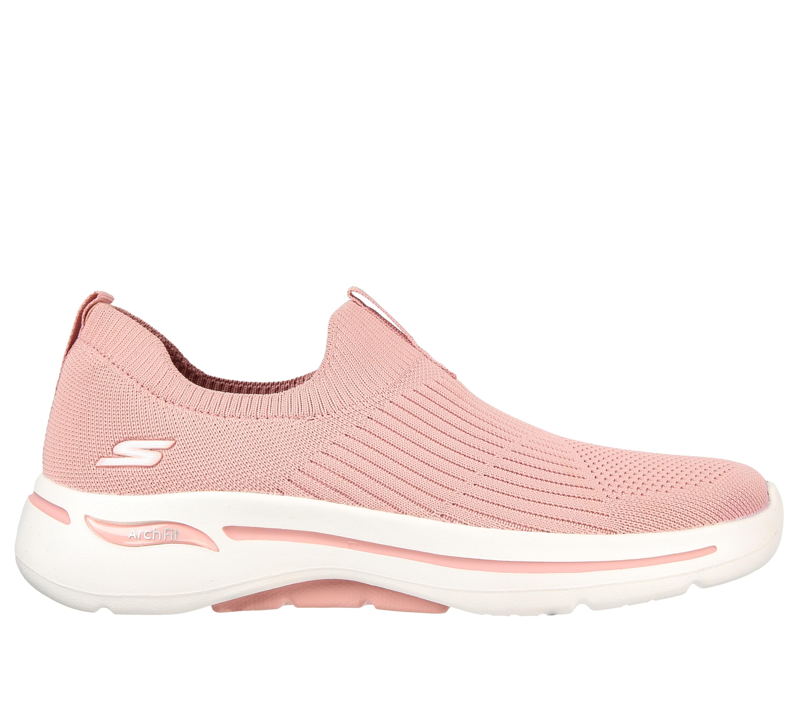 Skechers Women's Go Walk Arch Fit Iconic Slip On Walking Shoe Pink 9 Medium US