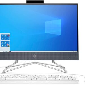 HP 22-Inch Full HD WLED All-in-One PC, Intel Celeron G5900T Dual-Core Processor, 16GB DDR4 RAM, 1TB PCIe NVMe M.2 SSD, Webcam, DVD-RW, Mouse & Keyboard Combo, Windows 10 Home, Blue
