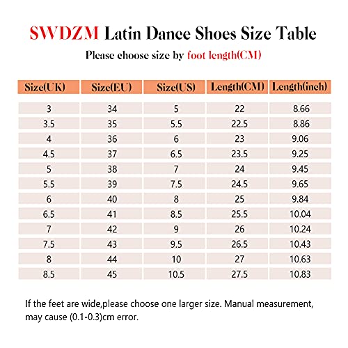 SWDZM Women's Latin Dance Shoes Closed-Toe Standard Ballroom Salsa Party Practice Performance Dance Shoes,Model LHD-NJB-Black 6.5 US