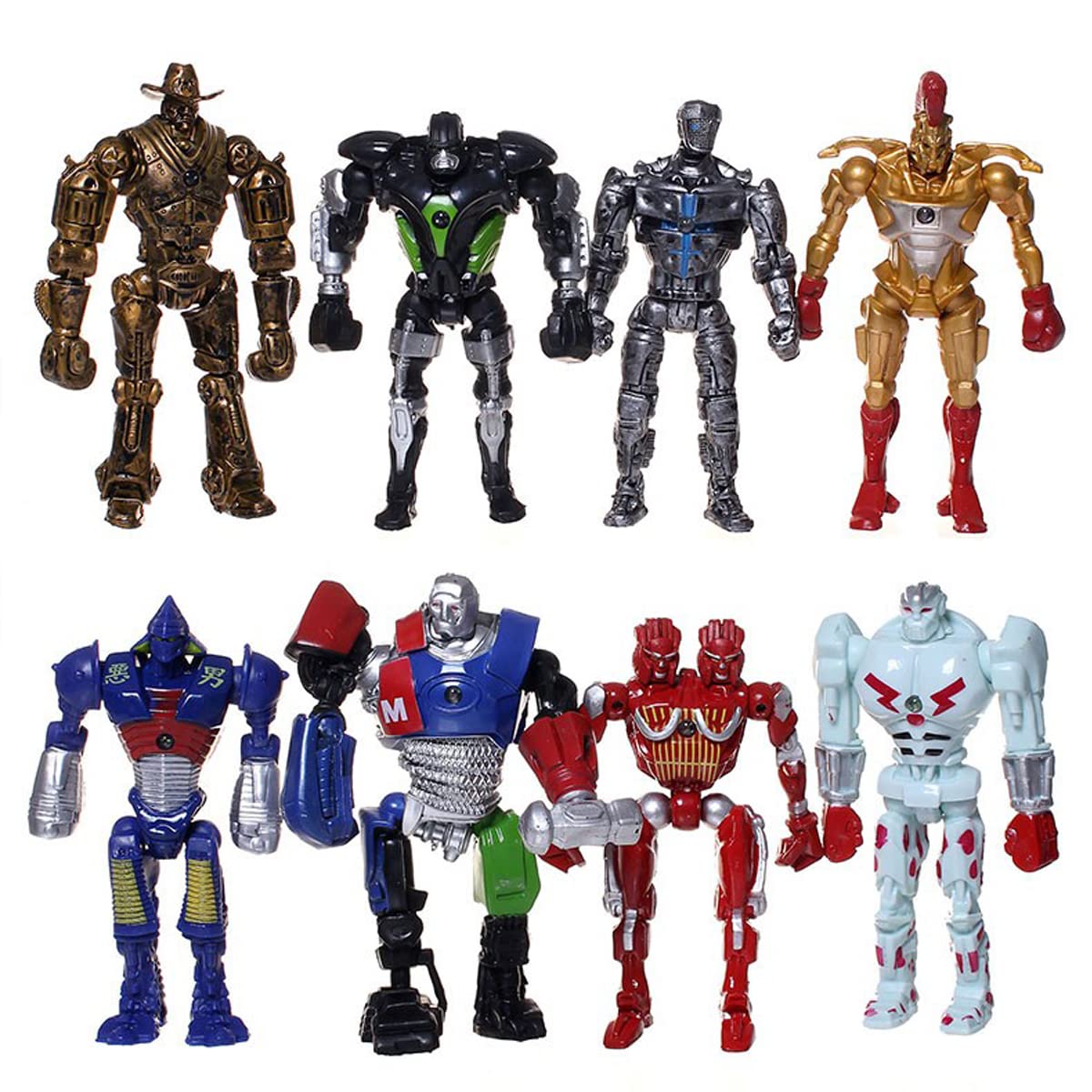 MC TTL 8 Pcs Real Steel Cake Topper, PVC Real Steel Toys Mini Figures Toy, Dessert Table Decorations for Home Office Collectible Decoration Ornaments Kids Gift.
