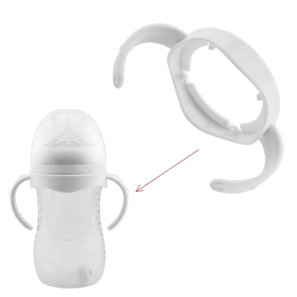 Newmemo Baby Bottle Handles, Bottle Grip Handle Baby Bottle Holder Compatible for Avent Natural Wide Mouth PP Glass Baby Feeding Bottles Baby Bottle Accessories, 2 Count