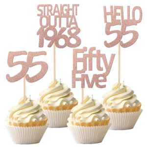 36pcs 60th birthday cupcake toppers glitter sixty hello 60 straight outta 1963 cupcake picks for cheers to 60 birthday wedding anniversary party cake decoration supplies rose gold