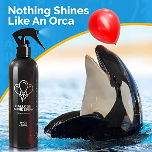 Orca Balloon Shine Spray (16oz) | Ultra Shiny Glow Spray for Latex Balloons. Balloon Brightener Spray for Lasting Gloss Finish (Brillo para Globos)