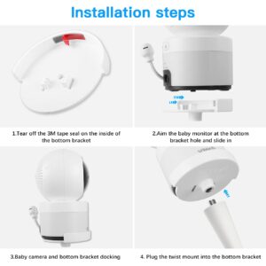 Koroao Baby Monitor Mount for VTech VM5463/RM5764HD /RM5864HD/ RM7764HD/BM3800/BM4700/ BM5600/ BM5700 Baby Monitor Versatile Twist Mount Without Tools or Wall Damage