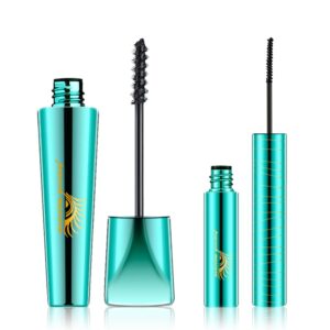 2pcs Mascara Lash 4D Mascara Waterproof Fiber Mascara Liquid Lash Mascara Thick Eyelash Long Lasting Smudge-Proof with 360 Degrees Spiral Brush (Black Set)