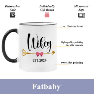 Fatbaby Est 2024 Hubby and Wifey Coffee Mug,Mr and Mrs Gifts Couple Mug, Wedding Gift for Couples, Newlywed Gifts for Couples,Unique Bridal Shower Gifts for Bride and Groom 11oz