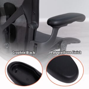 Office Chair Arm Pads Replacement for Herman Miller Classic Aeron Chair Graphite, 2Pack 100% Polyurethane Finish, Black