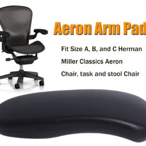 Office Chair Arm Pads Replacement for Herman Miller Classic Aeron Chair Graphite, 2Pack 100% Polyurethane Finish, Black