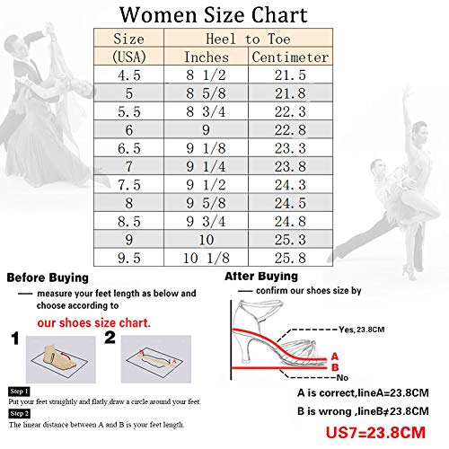 DKZSYIM Women's Satin Latin Dance Shoes Ballroom Salsa Performance Practice Dancing Shoes,LP-ZS-White-3.5,US 8