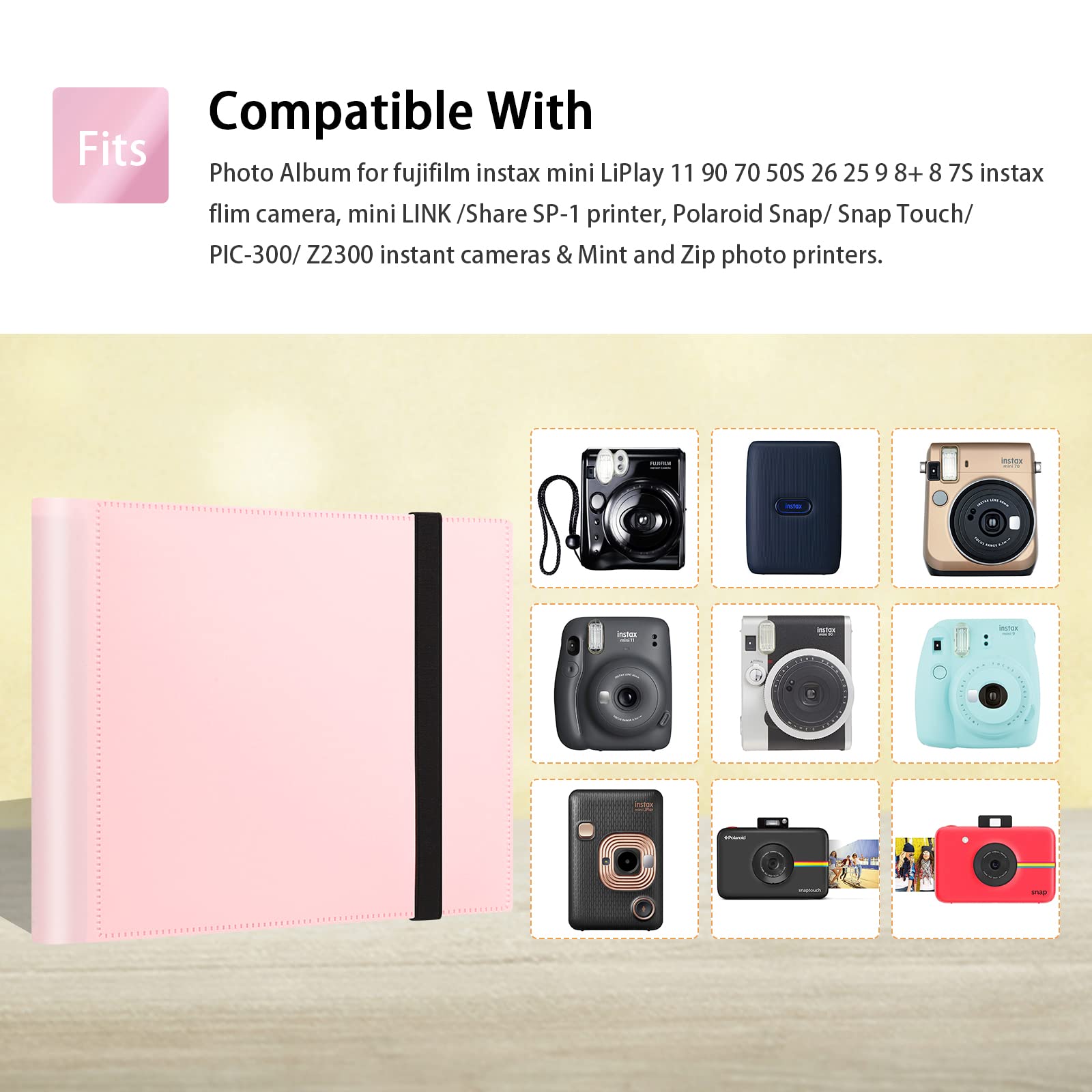 2x3 Photo Album for Fujifilm Instax Mini Instant Camera, 288 Pockets Photo Album for Polaroid,Mini Photo Album for Fujifilm Instax Mini 12 11 9 40 8 7 Evo LiPlay Instant Camera, White