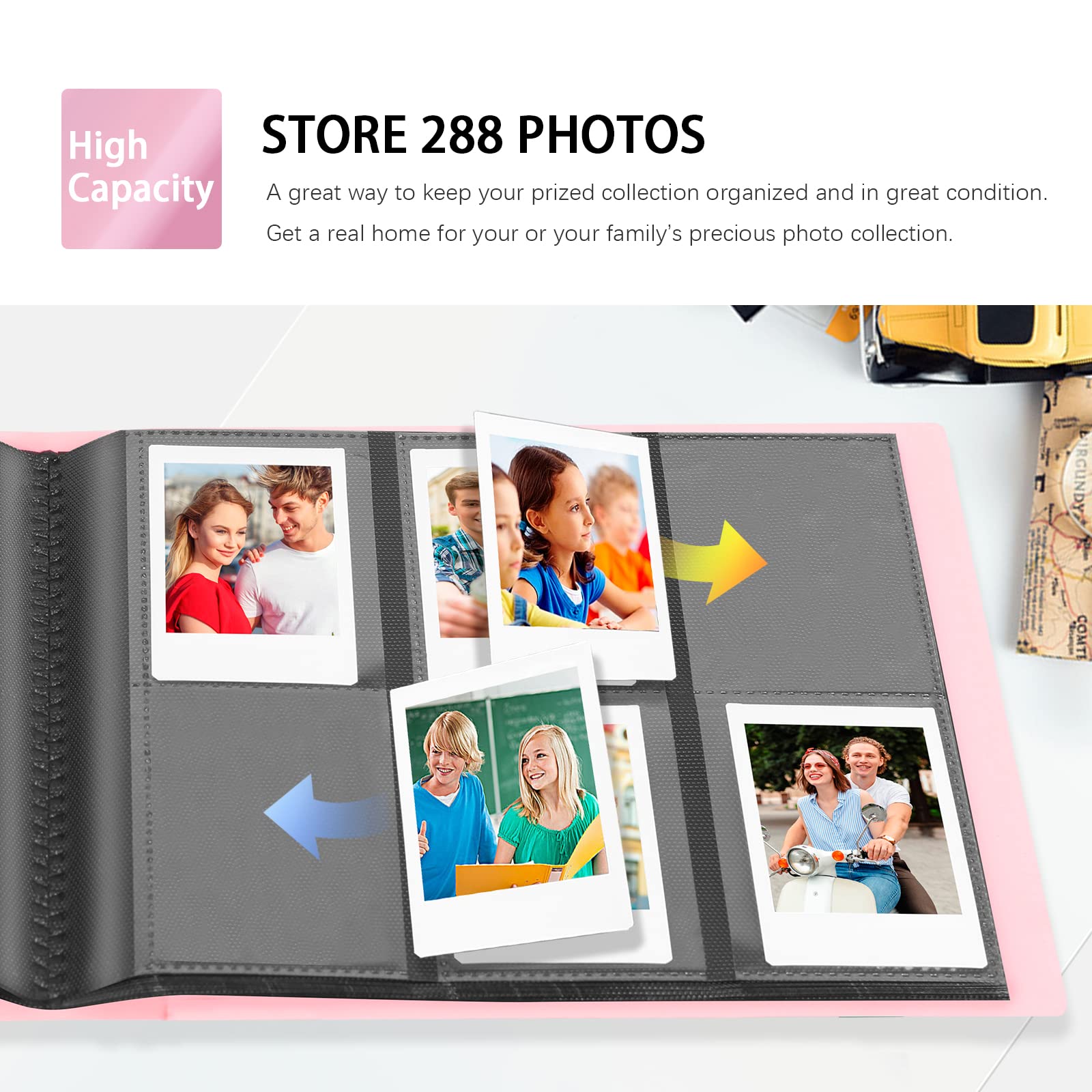 2x3 Photo Album for Fujifilm Instax Mini Instant Camera, 288 Pockets Photo Album for Polaroid,Mini Photo Album for Fujifilm Instax Mini 12 11 9 40 8 7 Evo LiPlay Instant Camera, White