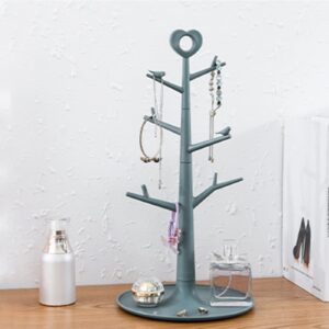 MISNODE Purple Mug Holder Tree, 14 Inch Coffee Cup Mug Rack, Removable Stand Hanging Drain Cup Organizer with 6 Hooks, Plastic Jewelry Rack for Home Kitchen Countertop Storage
