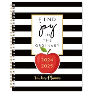 teacher planner 2024-2025 - weekly & monthly lesson plan book, july 2024 - june 2025, 8" x 10", academic planner with twin-wire binding for teachers - apple