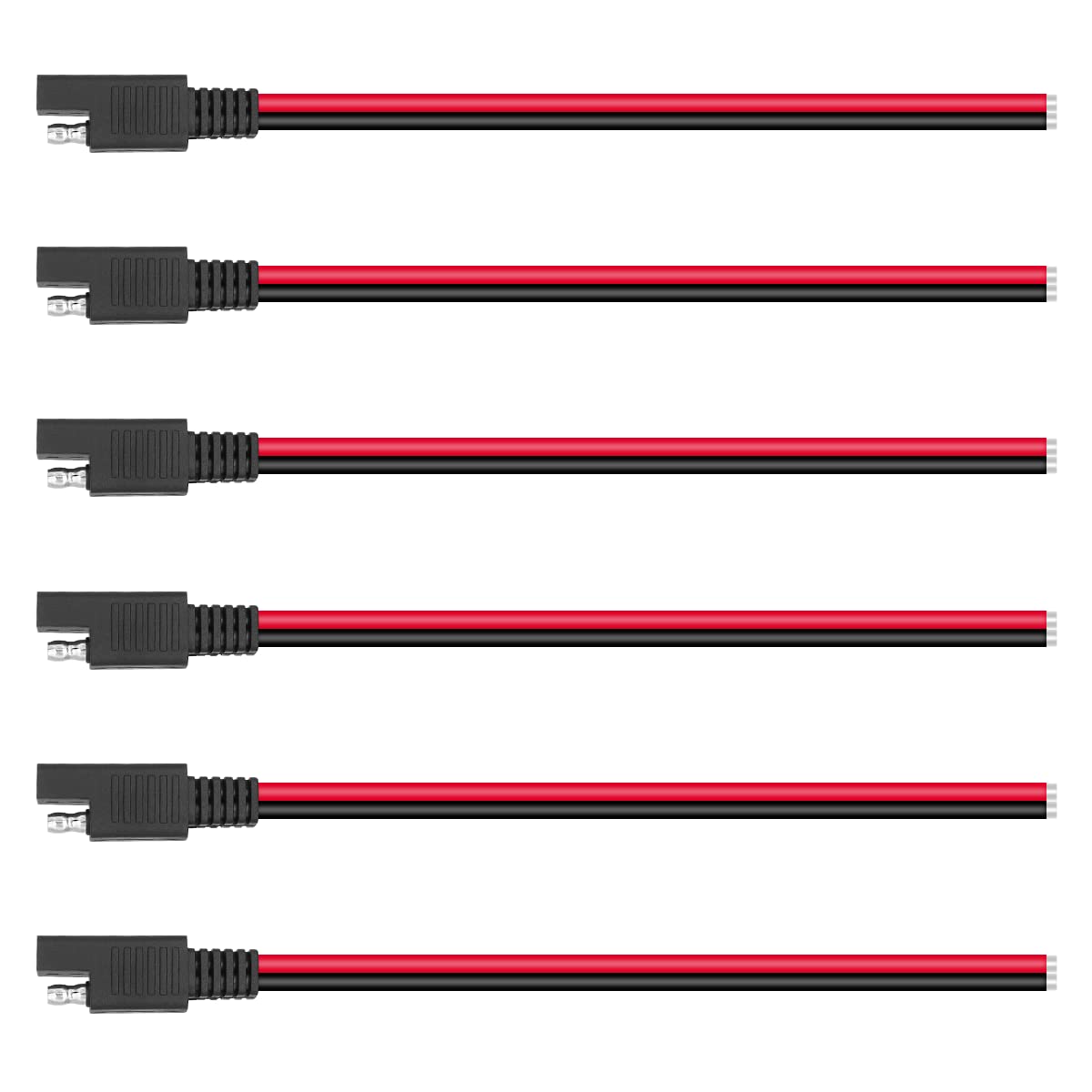 6 PCS 14 AWG 13 inch SAE Connector Extension Cable (6PCS)