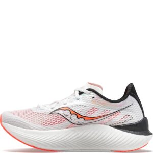 saucony women's endorphin pro 3 running shoe, white/blck/vizi, 8