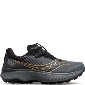 Saucony Women's Endorphin Edge Trail Running Shoe, Black/GOLDSTRUCK, 11.5