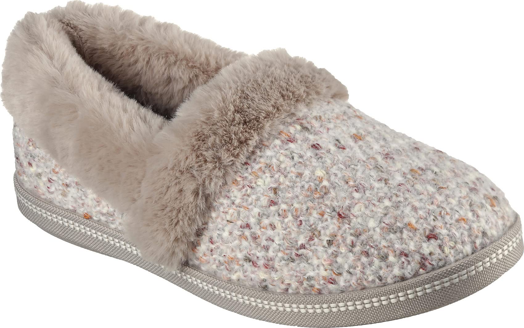 Skechers Women's Cozy Campfire-Lazy Sundaze Slipper, Taupe Multi, 7.5