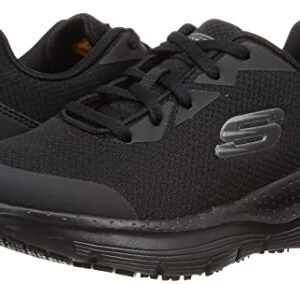 Skechers Women's Athletic lace up Arch Fit Sr Health Care Professional Shoe, Black, 7.5