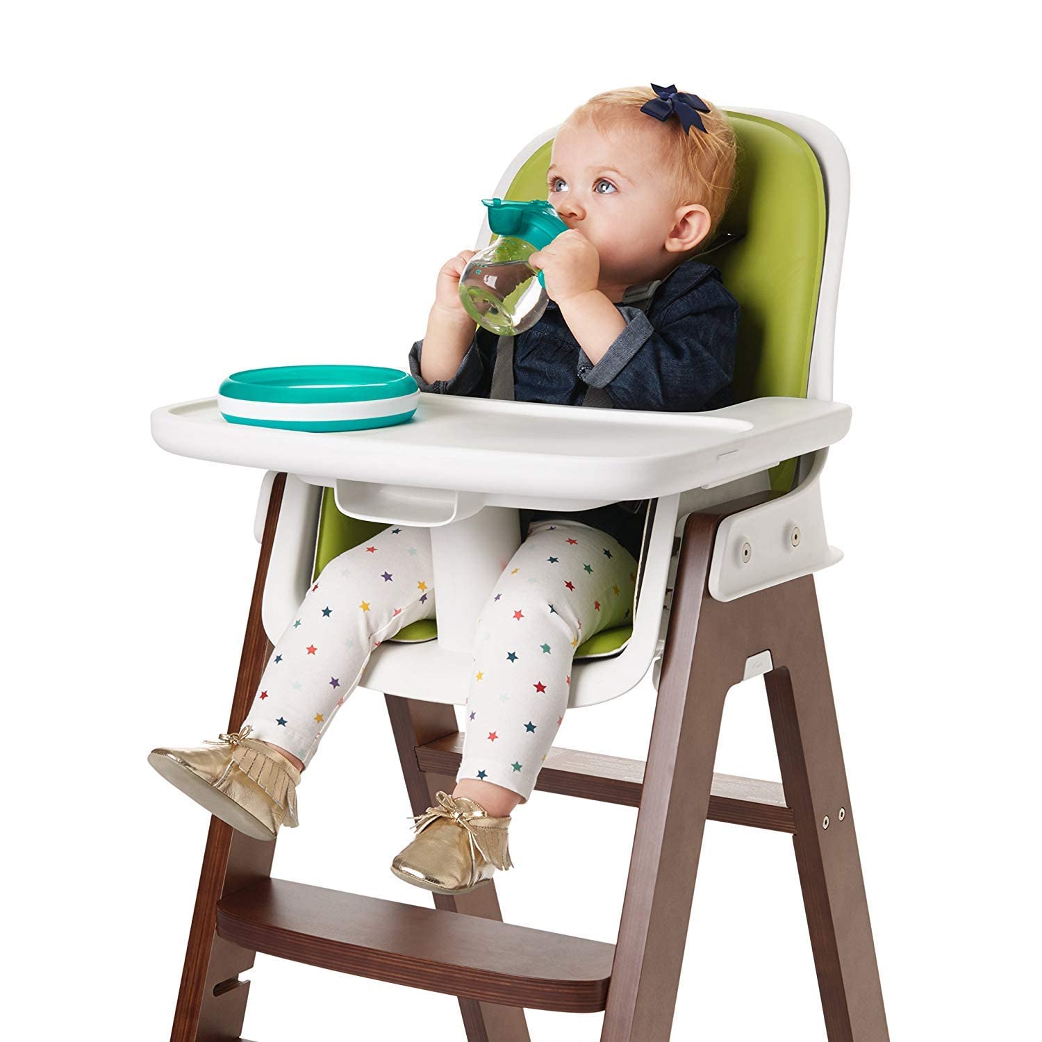 OXO Tot Transitions Soft Spout Sippy Cup with Removable Handles, Teal, 6 Ounce (2 Pack)