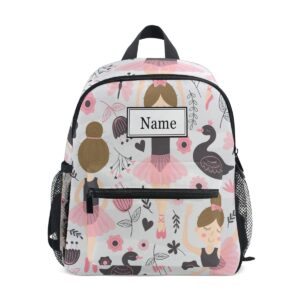 suabo custom ballet girl toddler backpack for boy girl pink preschool bag for children personalized kid's name bookbag
