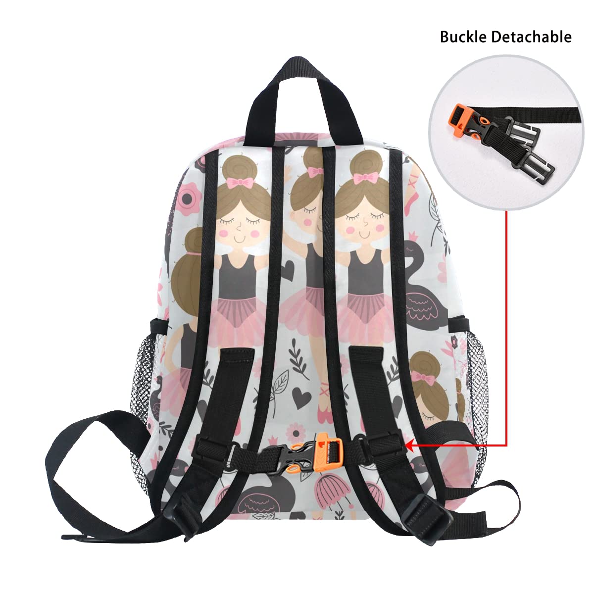 SUABO Custom Ballet Girl Toddler Backpack for Boy Girl Pink Preschool Bag for Children Personalized Kid's Name Bookbag