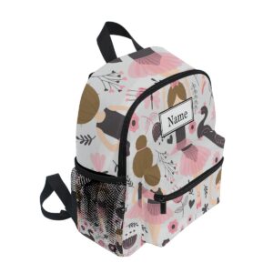 SUABO Custom Ballet Girl Toddler Backpack for Boy Girl Pink Preschool Bag for Children Personalized Kid's Name Bookbag