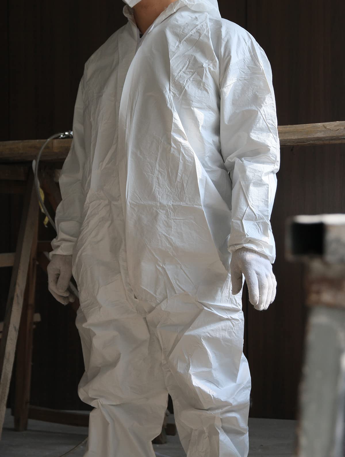 Disposable Hazmat Suit Protective Coverall with Hood for Men & Women XL Case of 10