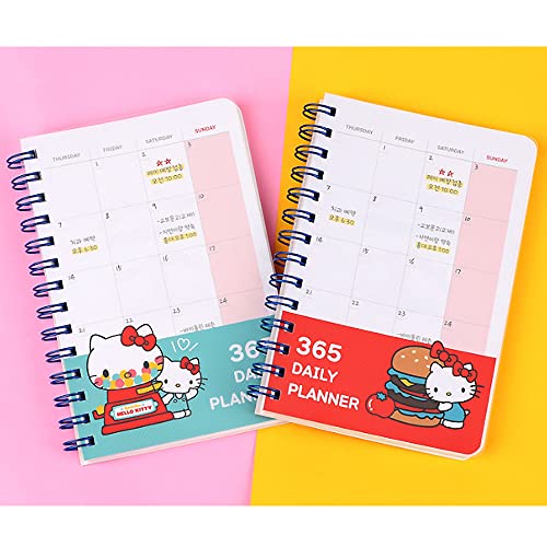 2019 Hello Kitty 365 Daily Planner Scheduler Diary Ver.2 (1PC) : Red / Blue (Blue)