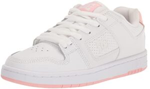 dc women's manteca 4 casual skate shoe, white/pink, 9.5