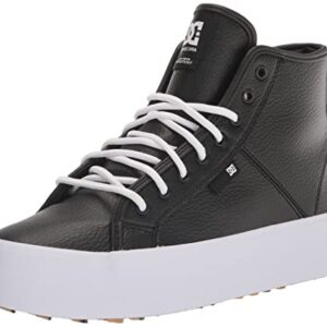 DC Women's Manual HI WNT Skate Shoe, Black/White, 8.5