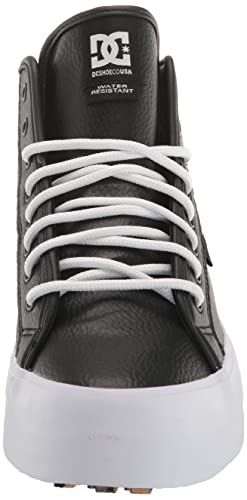 DC Women's Manual HI WNT Skate Shoe, Black/White, 8.5