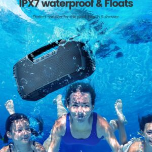 Portable Wireless Bluetooth Speaker, 40W (60W Peak) Loud Sound IPX7 Waterproof Speakers, 32H Playtime, Outdoor Speaker, Rich Bass, BT 5.0, TWS Pairing, Built-in Mic, for Party, Pool, Beach, Gifts