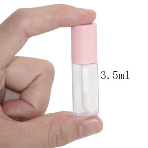 KaiLeQi 3.5ML Mini Lip Gloss Tubes Empty With Wand Pink Diy Lipgloss Making Kit for Small Businesses Refillable Lip Gloss Containers Set for Girls（20pcs in One Box）