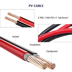 Billion wealth 2Feet / 65cm 14AWG SAE Connector Y Splitter 1 to 3 Extension Cable Compatible with Solar Connection and Transfer (14 AWG 1 to 3)