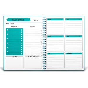 utytrees undated weekly planner: a5 to do list planner notebook, daily planner, weekly goals notebook with 52 weeks planning, 5.2"x 7.5", green