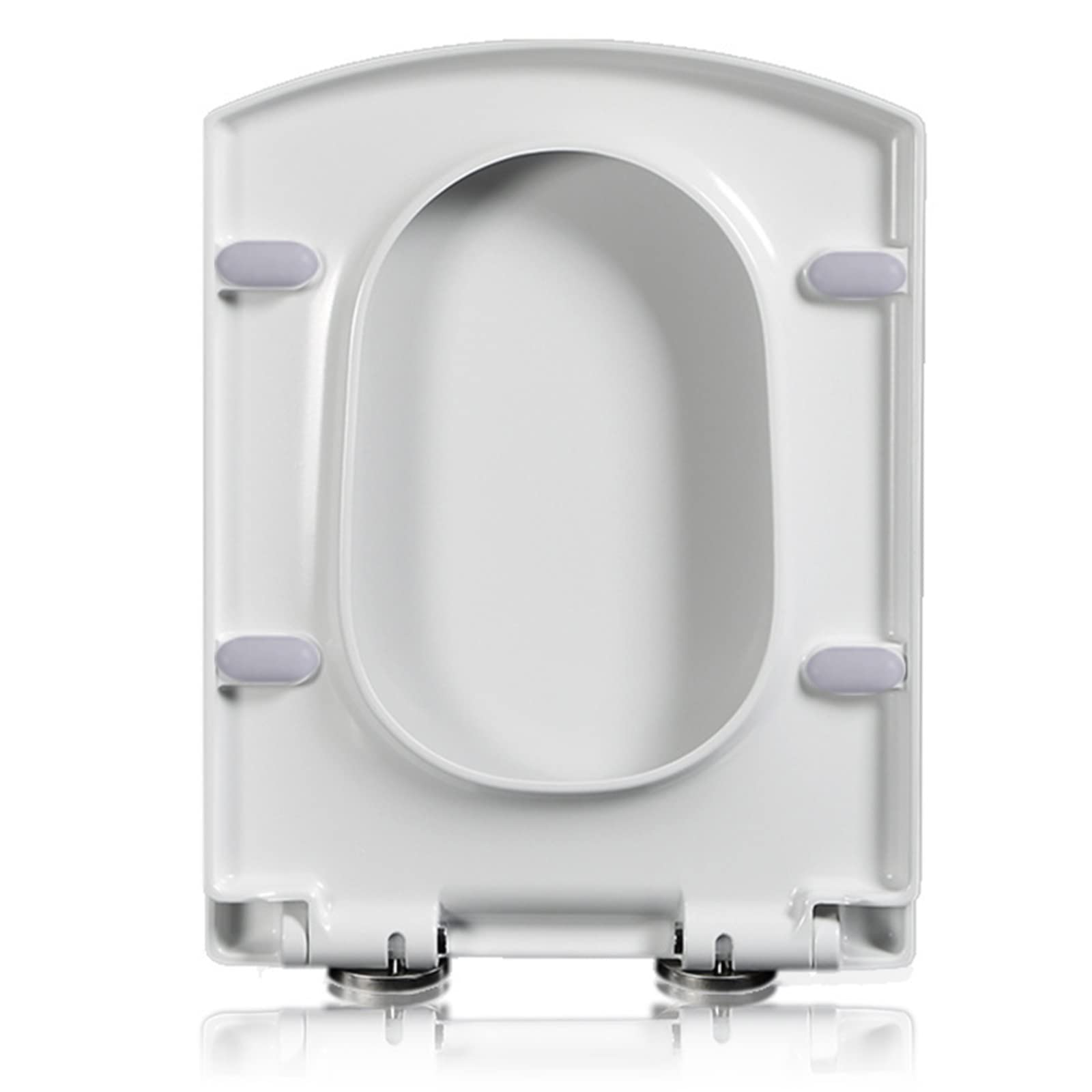 WWFAN Square Toilet Seat Soft Close with Easy Quick Release Top Fix Adjustable Hinges, Easy Installation, White