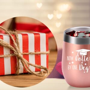 AMZUShome Now Hotter by One Degree Mug.Graduation Gifts.Grad Christmas Gifts for College High School Graduates College Grad Masters Degree Wine Tumbler(12oz Rose Gold)