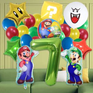 KARAQY Vedio Game 7th Birthday Party Supplies - Boo Balloon, Star Balloons for Boys Kids