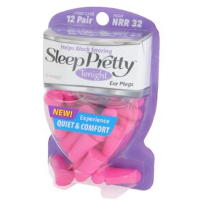 Hearos Sleep Pretty Tonight Foam Ear Plugs, Hearing Protection, 32 NRR, 12 Pair,Purple,5803