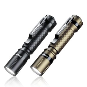 mini flashlight 3 modes small flashlights led powerful high lumens tactical pen light with clip,slim portable pocket compact torch for emergency inspection aaa battery water-resistant (black & gold)
