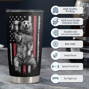 Macorner Gifts For Dad - Birthday Gifts for Dad Daughter Son Gifts For Men - Stainless Steel American Flag Tumbler Cup 20oz - Fathers Day Gift for Men Dad Papa Grandpa Uncle Stepdad Dad Gifts