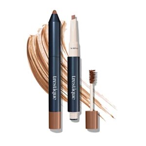trestique brow pencil and gel, refillable eye brow pencil with built-in brow gel, clean beauty eyebrow pencil and brow gel, sustainable 2-in-1 brow pencil and brow gel