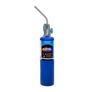 BLUEFIRE MRS-7014B Trigger Start Gas Welding Torch Head for Propane & MAP PRO Fuel,Extend 1.5" Burning Tube Nozzle Piezo Self Ignition Handhold Cylinder Soldering Brazing Triple-Point Flame