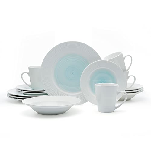 Pfaltzgraff Annie 16 Piece Dinnerware Set, Service for 4, Teal