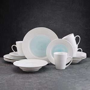 Pfaltzgraff Annie 16 Piece Dinnerware Set, Service for 4, Teal