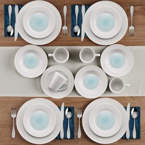 Pfaltzgraff Annie 16 Piece Dinnerware Set, Service for 4, Teal