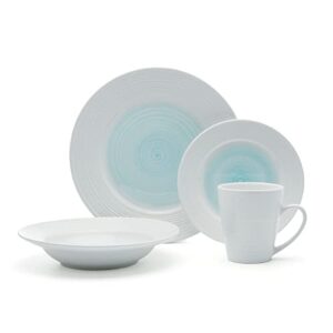 Pfaltzgraff Annie 16 Piece Dinnerware Set, Service for 4, Teal